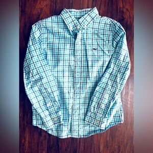 Vineyard Vines boys' blue plaid button down shirt size 6